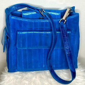 SOLD 1980’s Eel Skin Electric Blue purse